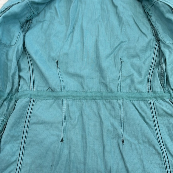 Free People Double Cloth Military Jacket Blue size XS 100% Cotton - Picture 8 of 14